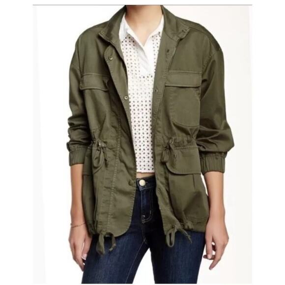 Current/Elliott Revolve Twill Leisure Parka Recruiter Green XS 0 Utility Jacket - Picture 1 of 12